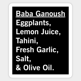 Baba Ganoush Eggplant Recipe Vegan Vegetarian Foodie Gift Sticker